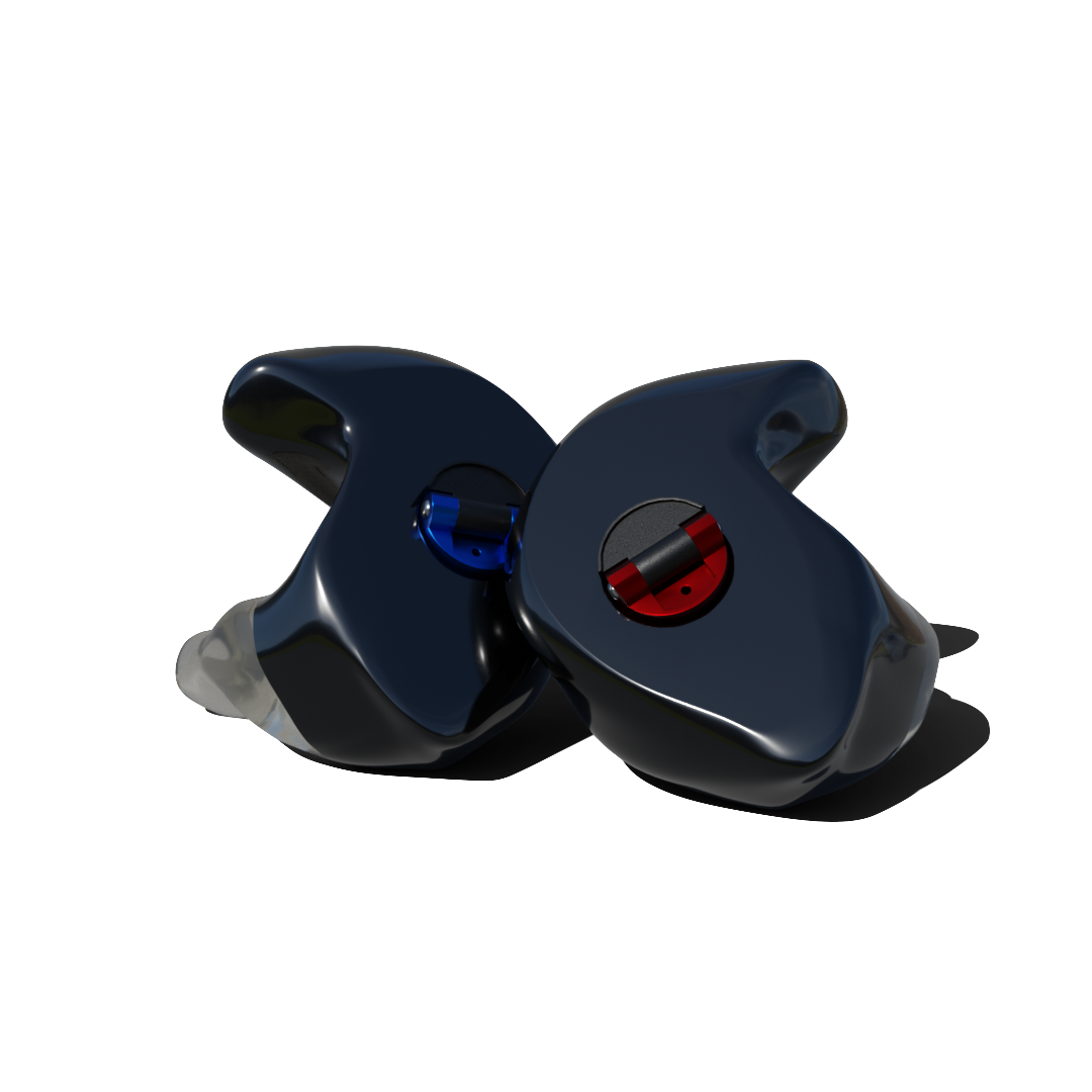 Custom Made Ear Plugs for Motorcycling. Black CF Dual from Custom Fit Guards