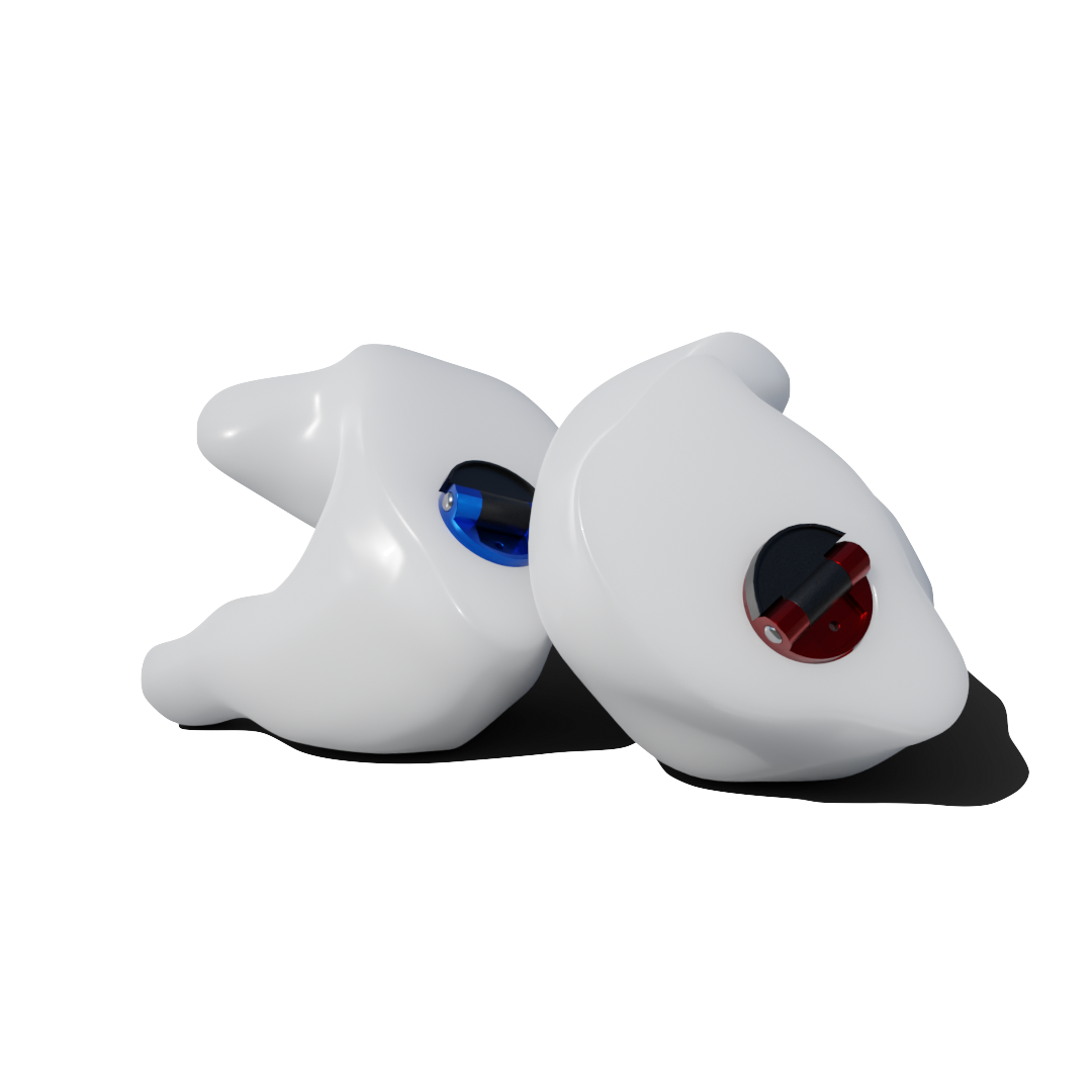 Custom Made Ear Plugs for Shooting. White CF Flip from Custom Fit Guards