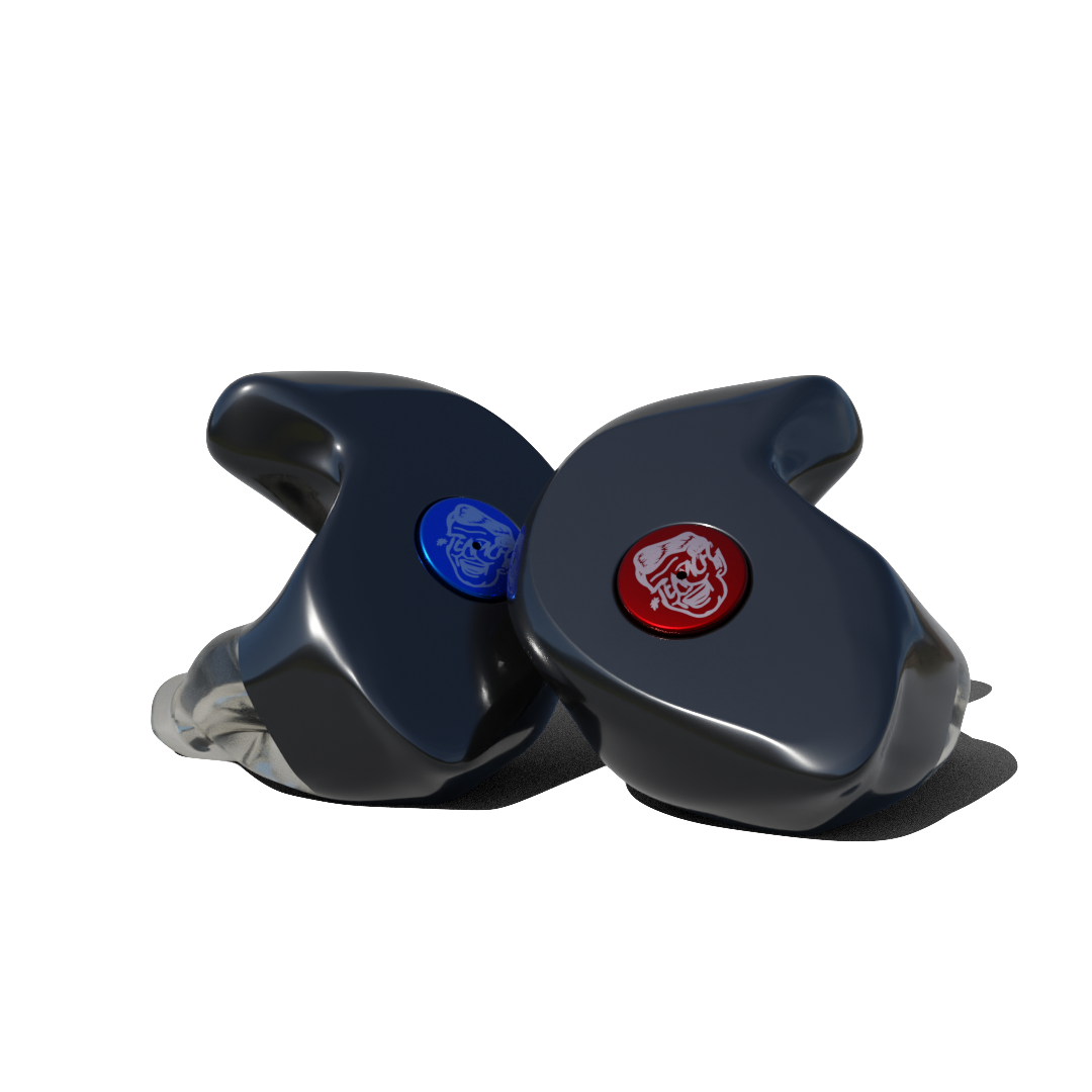 Custom Made Ear Plugs for Motorcycling. Black CF Auto from Custom Fit Guards