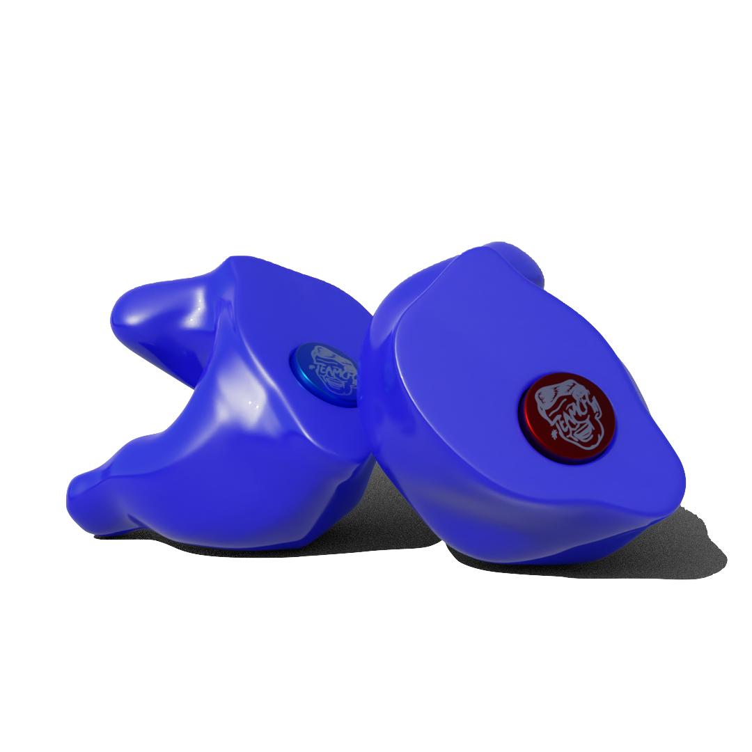 Custom Made Ear Plugs for Shooting. Blue CF Block from Custom Fit Guards