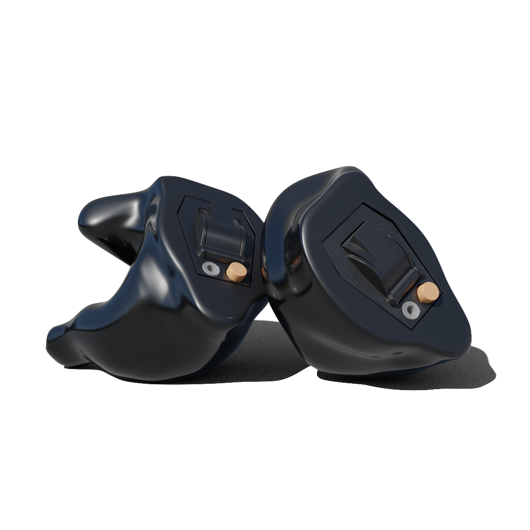 Custom Made Electronic Ear Plugs for Shooting. Black CF Digitals from Custom Fit Guards