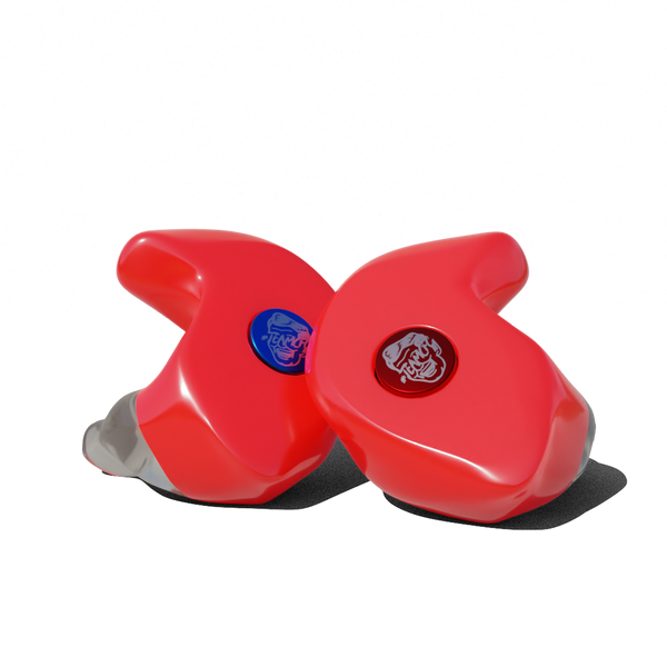 Custom Made Ear Plugs for Motorcycling. Red CF Motoblock from Custom Fit Guards