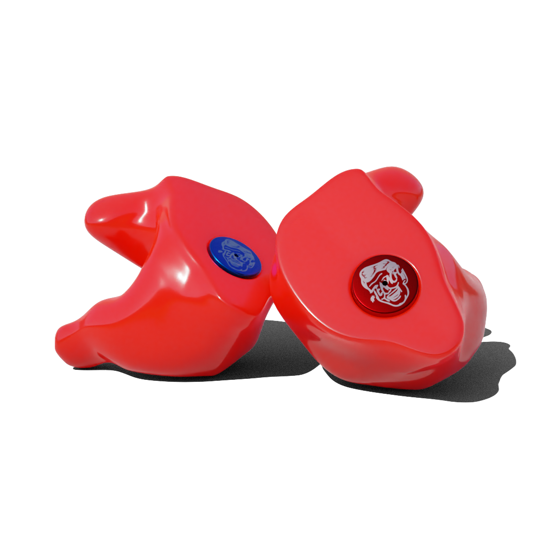 Custom Made Ear Plugs for Shooting. Red CF Passive from Custom Fit Guards