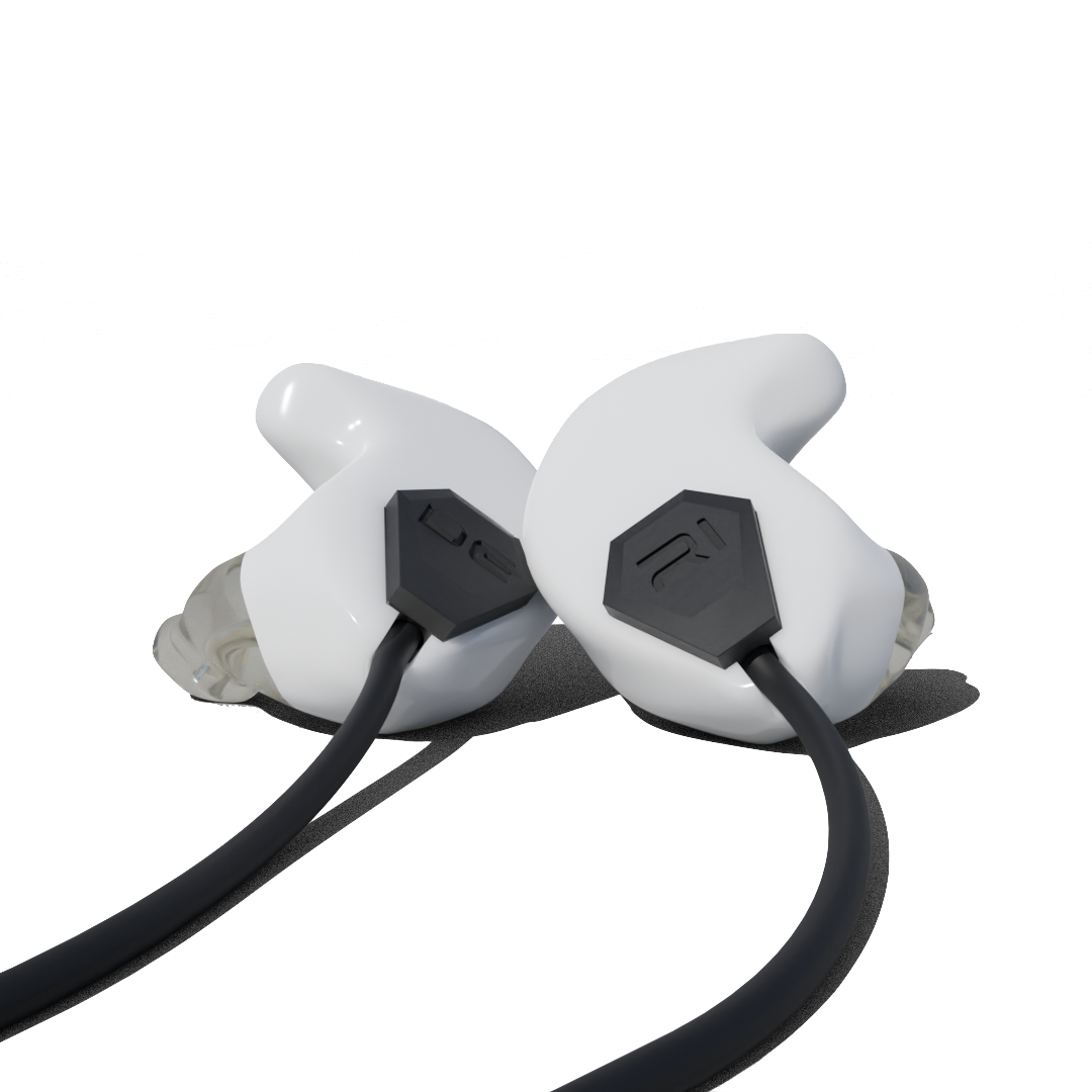 Custom Earphones for Motorcycle. White Ride from Custom Fit Guards