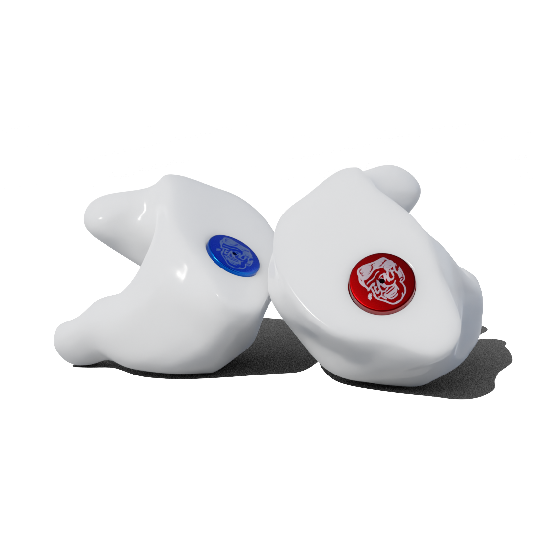 Custom Made Ear Plugs for Shooting. White CF Passive from Custom Fit Guards