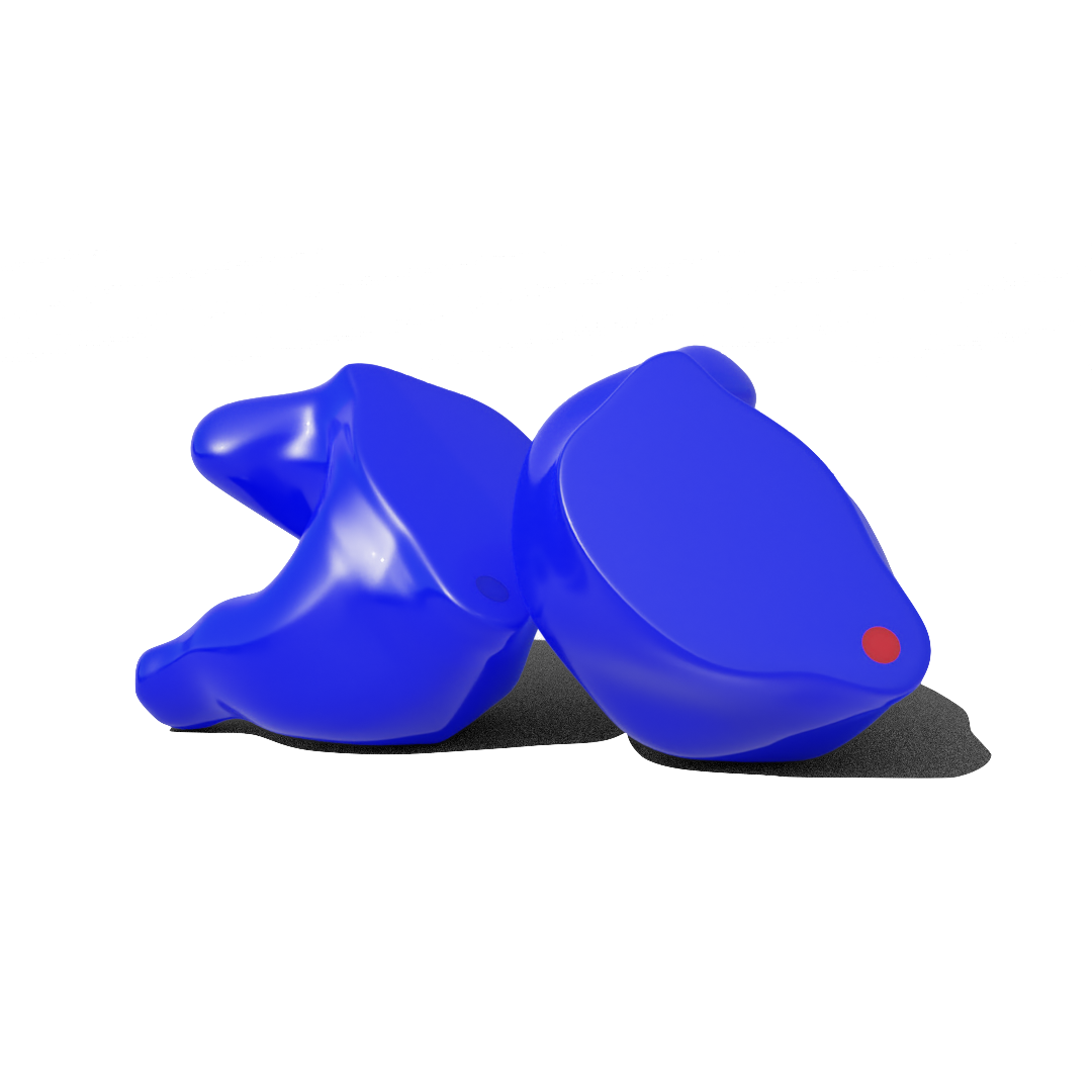 Custom Made Ear Plugs for Swimming. Blue CF Swim from Custom Fit Guards