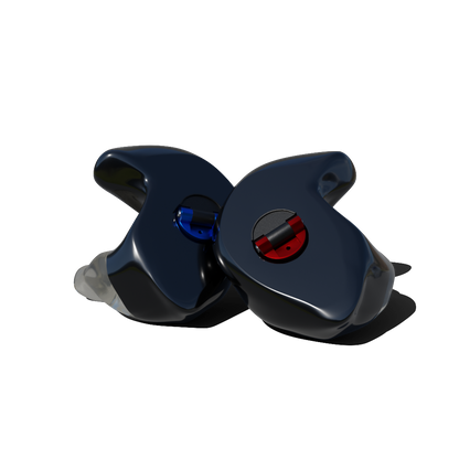 Custom Made Ear Plugs for Motorcycling. Black CF Dual from Custom Fit Guards