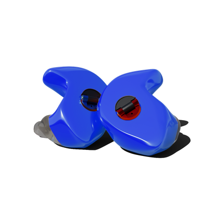 Custom Made Ear Plugs for Motorcycling. Blue CF Dual from Custom Fit Guards