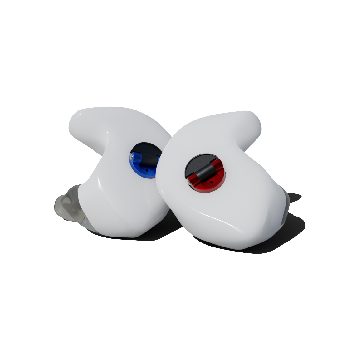 Custom Made Ear Plugs for Motorcycling. White CF Dual from Custom Fit Guards