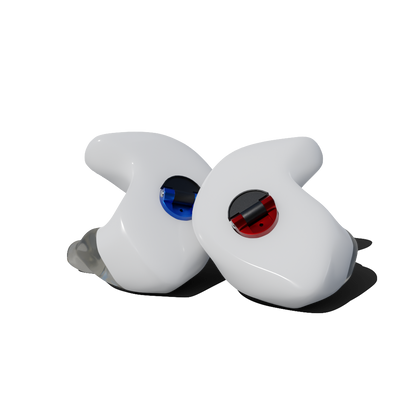Custom Made Ear Plugs for Motorcycling. White CF Dual from Custom Fit Guards