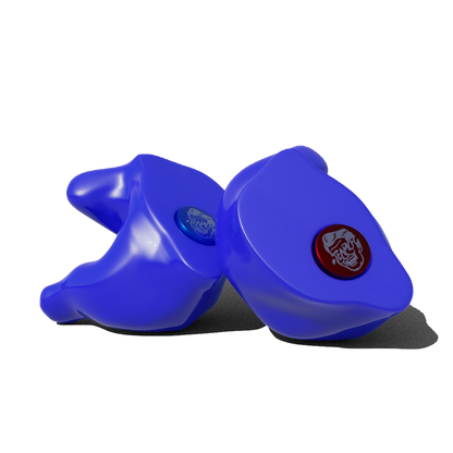 Custom Made Ear Plugs for Shooting. Blue CF Block from Custom Fit Guards