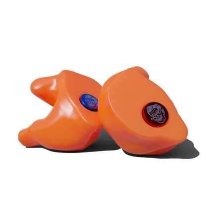 Custom Made Ear Plugs for Shooting. Orange CF Block from Custom Fit Guards