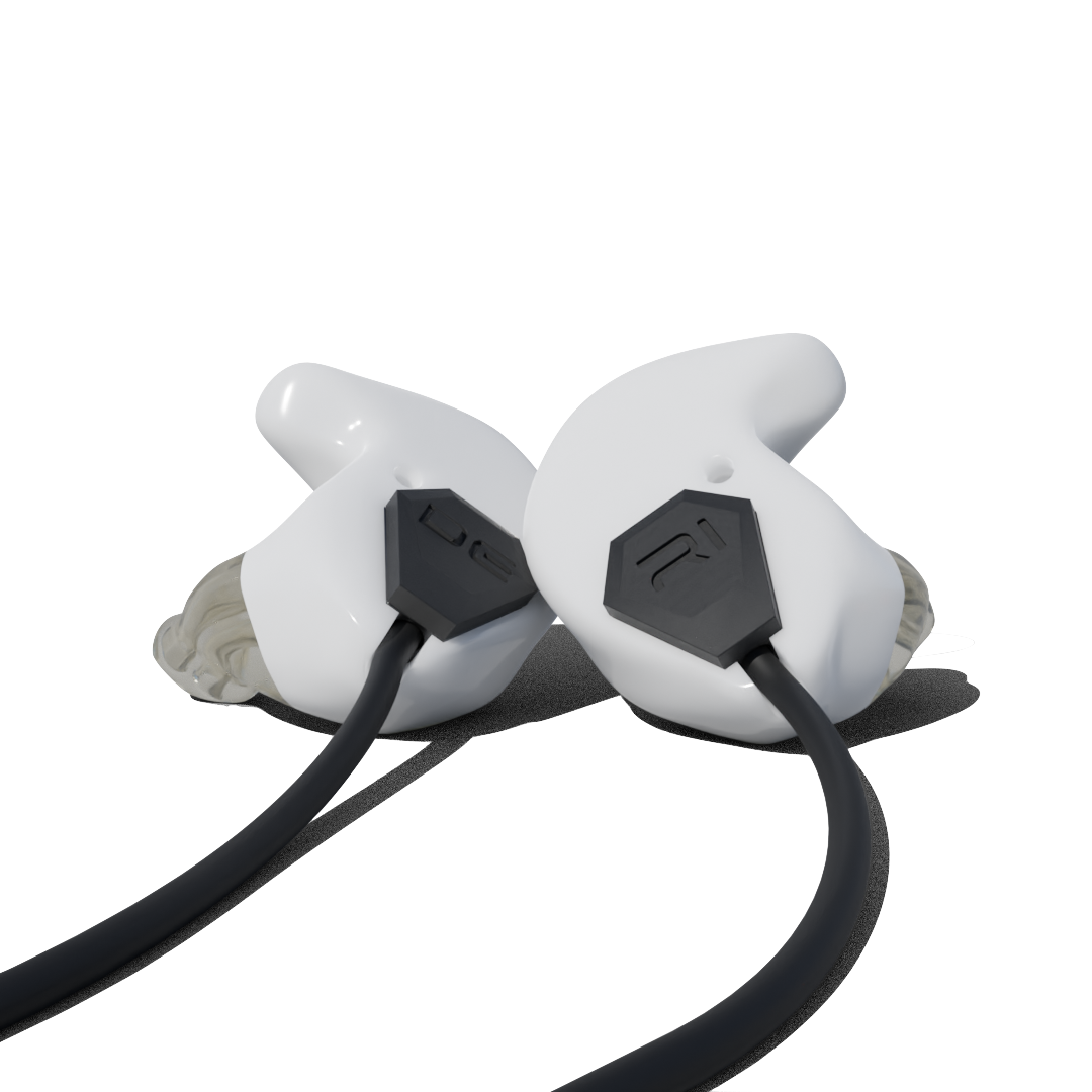 Custom Earphones for Motorcycle. White Ride  from Custom Fit Guards