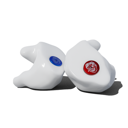 Custom Made Ear Plugs for Shooting. White CF Passive from Custom Fit Guards